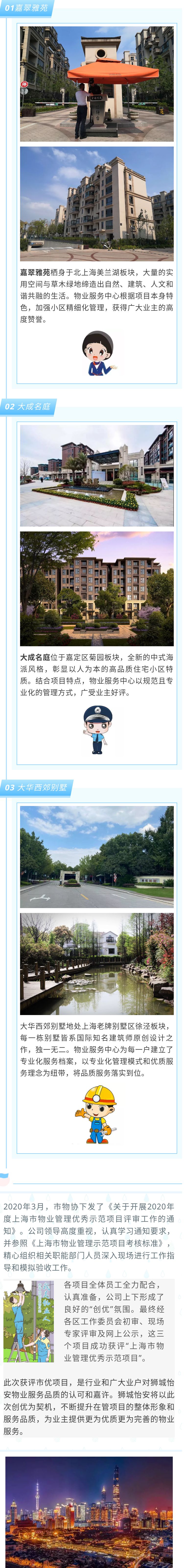 2020年上海市物業(yè)管理優(yōu)秀示范項目揭曉，獅城怡安三項目榜上有名